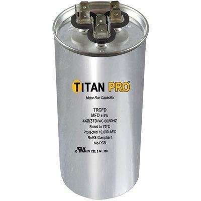 TITAN PRO Run Capacitor 40+5 MFD 440/370 Volt Round TRCFD405