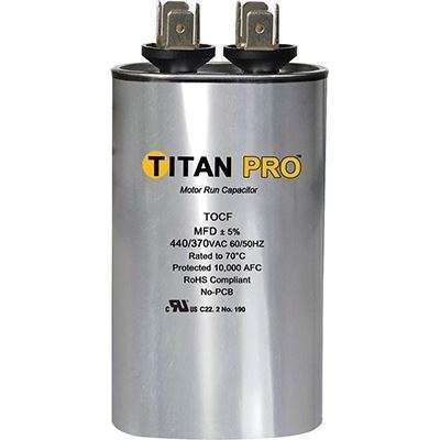 TITAN PRO Run Capacitor 15 MFD 440/370 Volt Oval TOCF15
