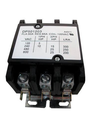Supco Contactor 50A 120V 3 Pole DP501203